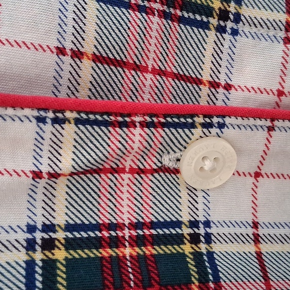 NEW Lauren Ralph Lauren Ivory Red Plaid Pajama Pants Set Size Large - Picture 10 of 11